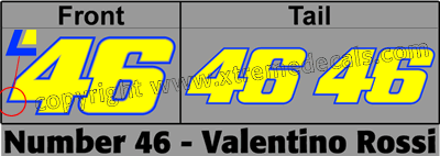 Rossi Race Number Set 3 decals No46
